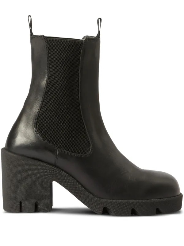 Burberry Elasticated-Panel Leather Boots